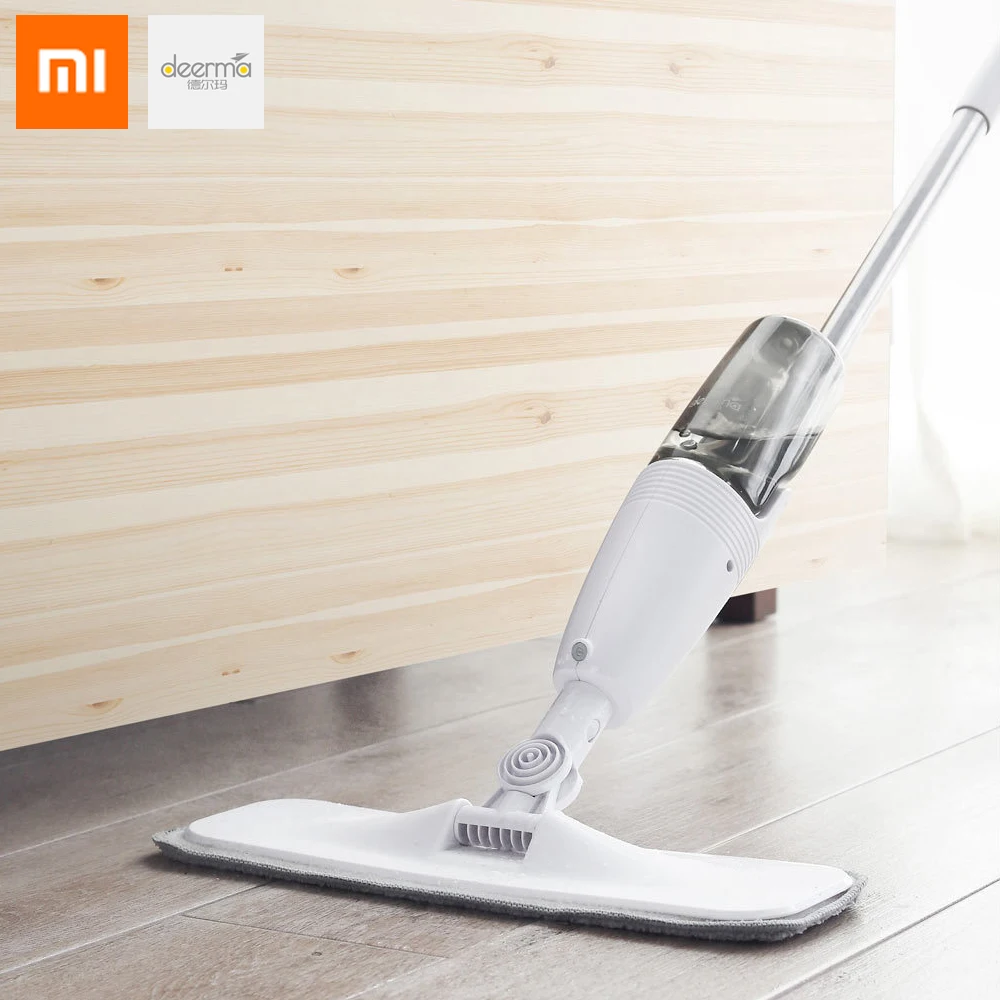 

Original Xiaomi Deerma Water Spraying Sweeper Floor Cleaner Carbon Fiber Dust Mops Rags 360 Rotating Rod 350ml Tank Waxing Mop
