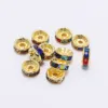 50pcs/Lot Gold Multicolor Loose Rhinestone Crystal Beads 6 8 10 12 mm Metal Rondelle Spacer Beads For Diy Jewelry Making ► Photo 3/6