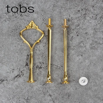 

3 Layers Gold Crown Cake Plate Stand Desserts Fruits Rack Fitting Wedding Casamento Party Wedding Decoration Drop shipping
