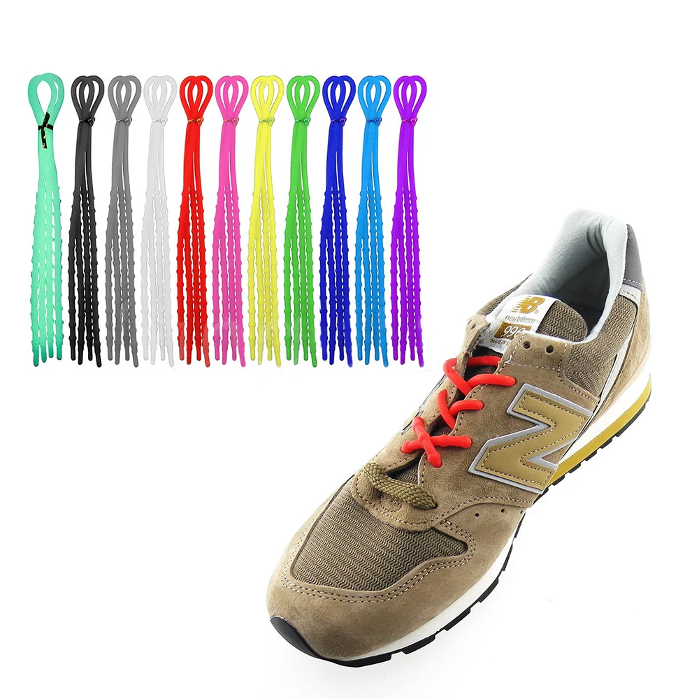

1Pair Women Men Athletic Running X-Tie Lazy Shoelaces Easy Elastic Silicone Shoe Lace Strings Cable Sneaker Straps Rope