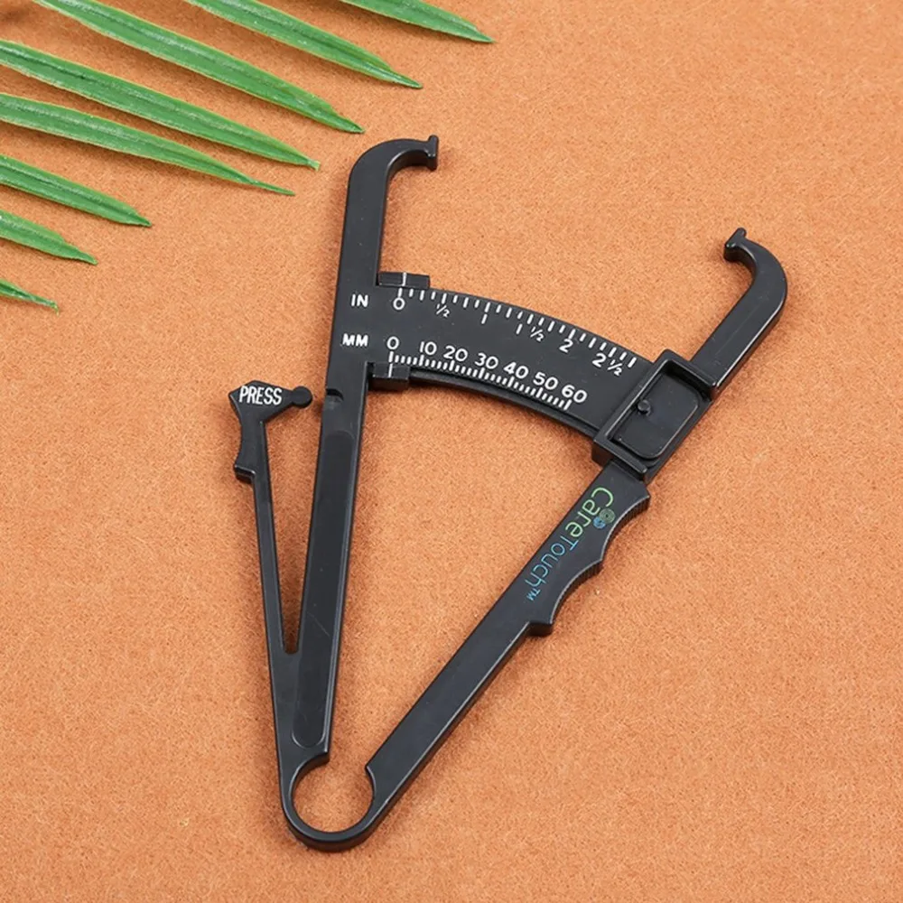 

Body Fat Caliper Mass Measuring Body Skinfold Measurement Health Care Tools Tape Tester Fitness Weight Loss Round Black New