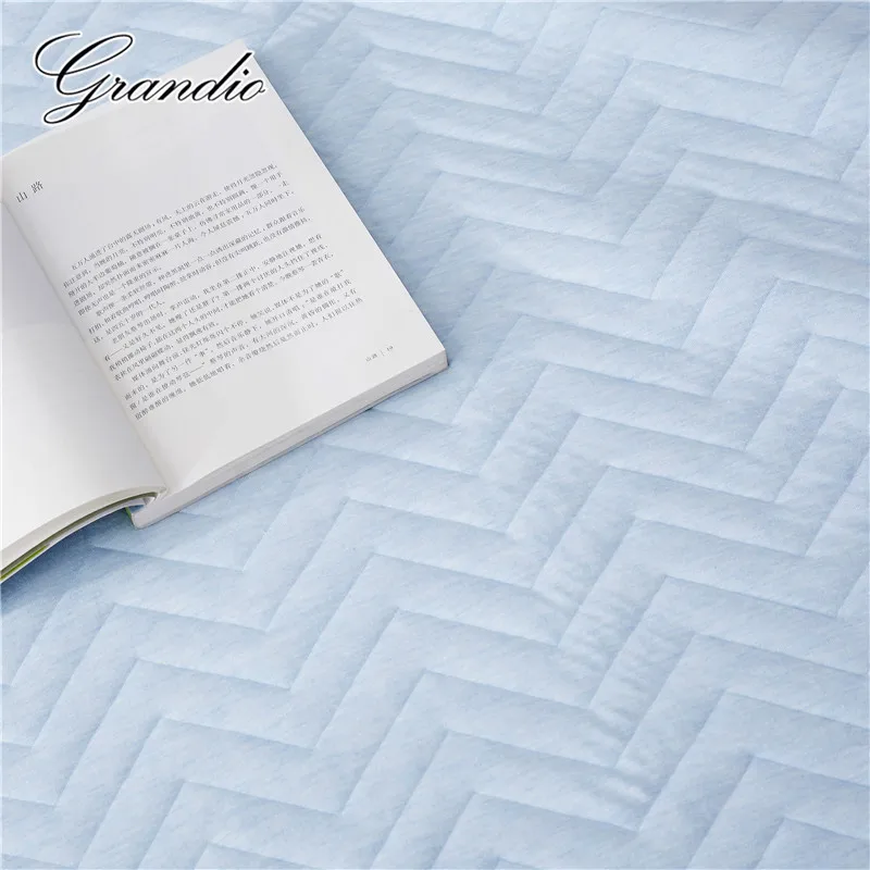 Oversized 200x230CM Towel Blanket 100% Cotton Solid Light Blue Knitted Thin Summer Quilt for Home Travel Hotel Airplane Picnic
