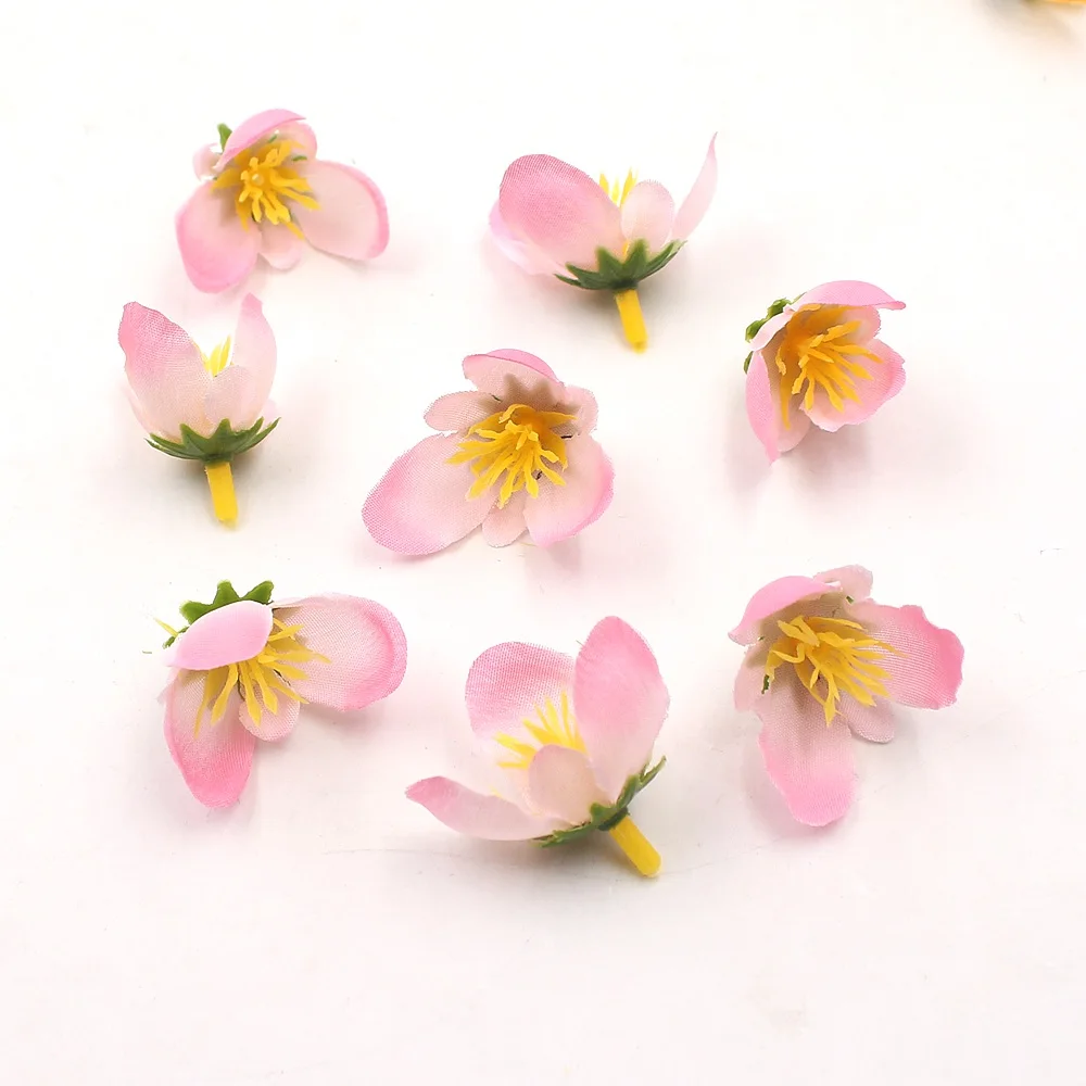 10pcs Triangle Plum Artificial Flowers For Wedding Home Decoration Wreath Cloth Apparel Sewing Needlework Art DIY Mariage Craft 10pcs Triangle Plum Artificial Flowers For Wedding Home Decoration Wreath Cloth Apparel Sewing Needlework Art DIY Mariage Craft