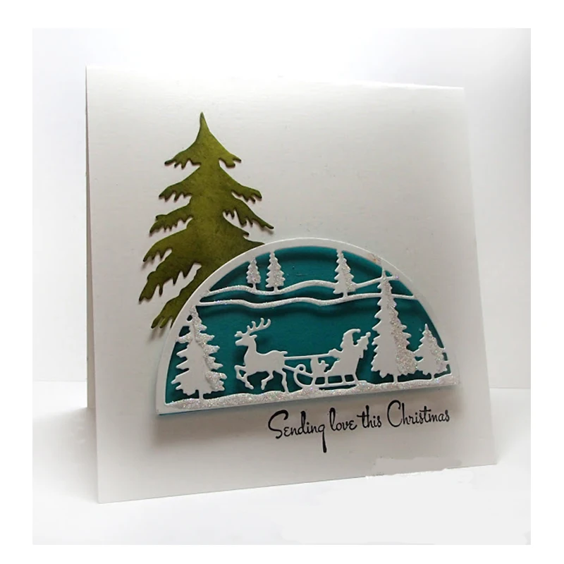 

JC Metal Cutting Dies Stencil for Scrapbooking Snow Scene Semicircle Craft Die Album Embossing Folder Paper Cards Template Decor
