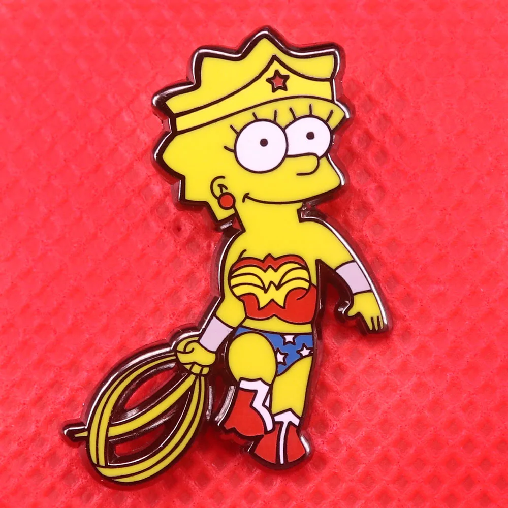 Wonder Woman Enamel Pin Dc Komik Superhero Bros Girl Power Lencana