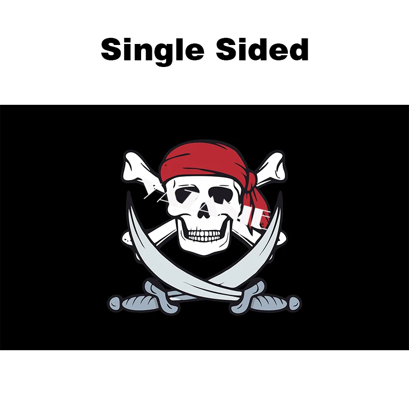 YAZANIE Any Size Skull and Cross bones Sabres Swords Jolly Roger Pirate Custom Flags Caribbean Skeleton Red Pink Turban Flags - Цвет: Single Sided