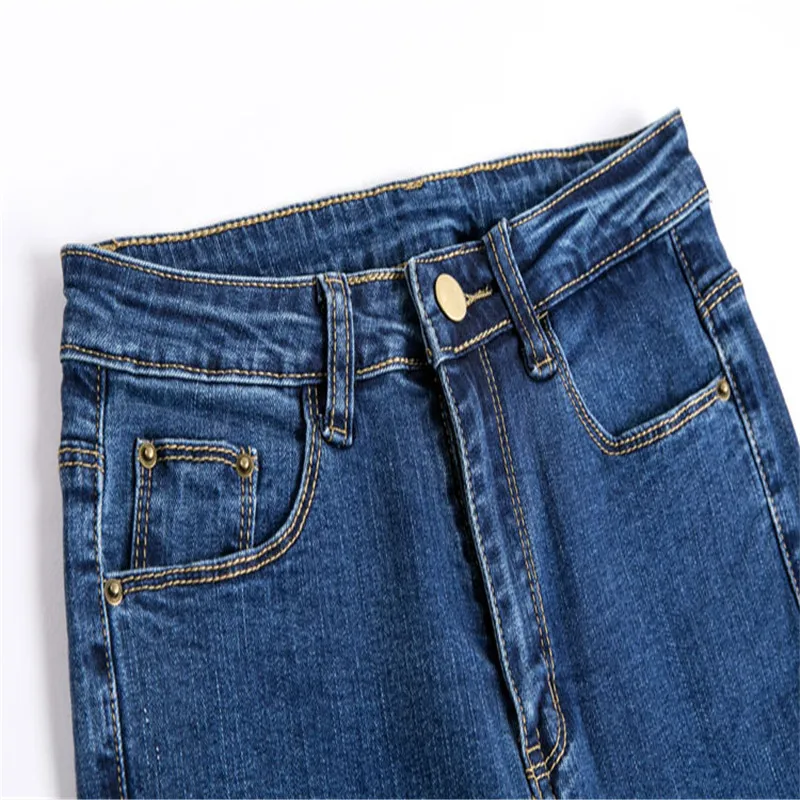JUJULAND Jeans Female Denim Pants Black Color Womens Jeans Donna Stretch Bottoms Skinny Pants For Women Trousers 8175