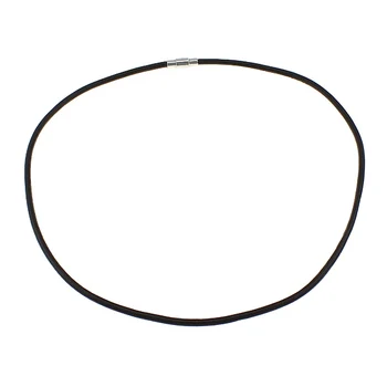 

YYW Fashion Necklace Cord Cowhide magnetic clasp Silver-color black 3mm Length:Approx 18 Inch 50Strands/Lot Sold By Lot