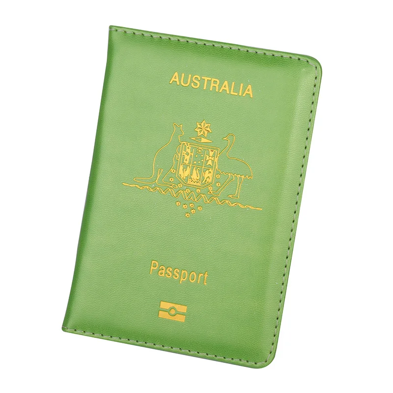Австралия Обложка для паспорта из искусственной кожи Обложка для паспорта для австралийских мужчин и женщин AU паспорта путешествия Organizer мужчины t Органайзер - Цвет: Green