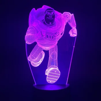 

Color Changing Led Night Light Toy Story 4 Buzz Lightyear Figure 3d Lamp Visual Light Effect for Child Bedroom Deco Atmosphere