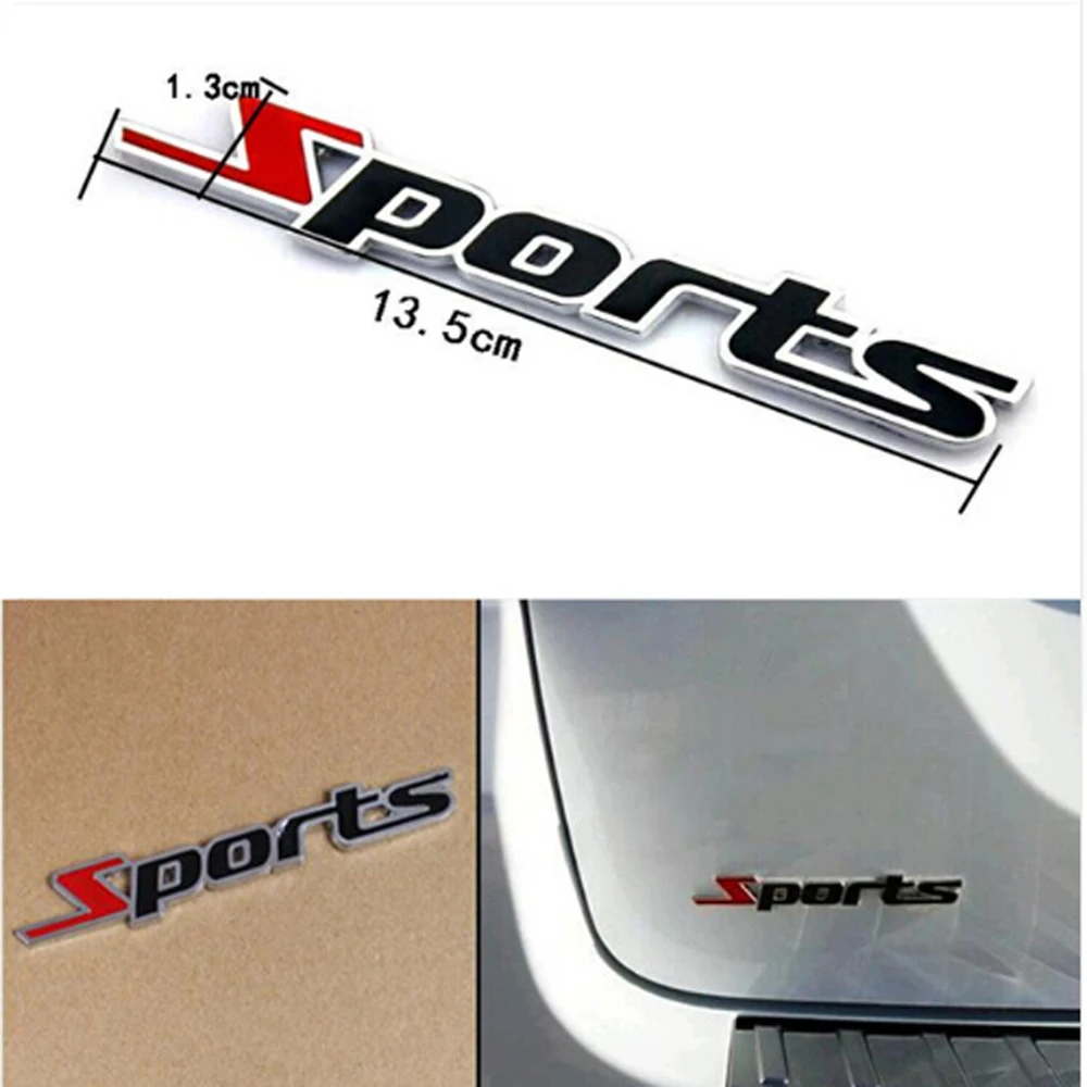 

car styling 3D metal Sports stickers Accessories for toyota aygo peugeot 207 mini cooper polo 6r volvo renault captur opel golf