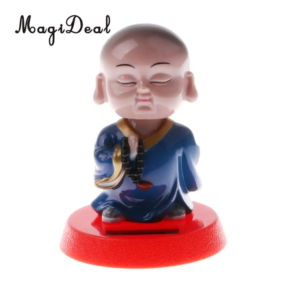 MagiDeal Top Quaity Solar Powered Bobbling Toy Shaking Head Monk for Home Office Desk Car Ornament Birthday Present 3Kinds