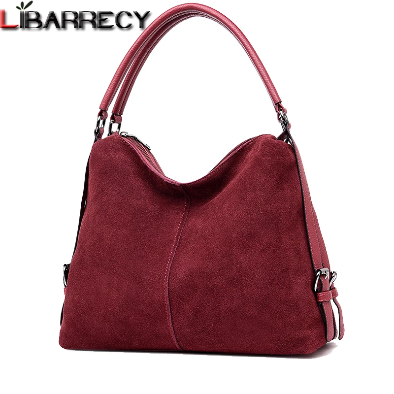 Nubuck Suede Shoulder Bag Female Casual Split Leather Women Handbags