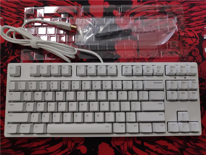 IKBC C87 TKL механическая клавиатура cherry mx silent red tenkeyless C87 PBT keycap без подсветки игровая клавиатура - Цвет: White keyboard