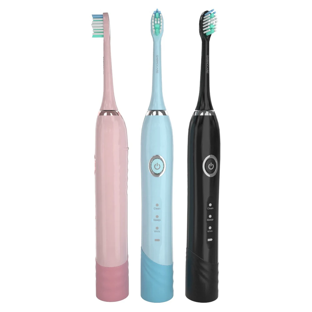 

Electric Toothbrush Ultrasonic Intelligent with 2 Replaceable Brush Heads Hygiene USB Rechargeable battery Waterproof