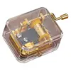Castle In The Sky/Let It Go/You Are My Sunshine 18 note Acrylic Clear Gold Hand Cranked Gurdy Musical Mechanism Music Box ► Photo 1/6