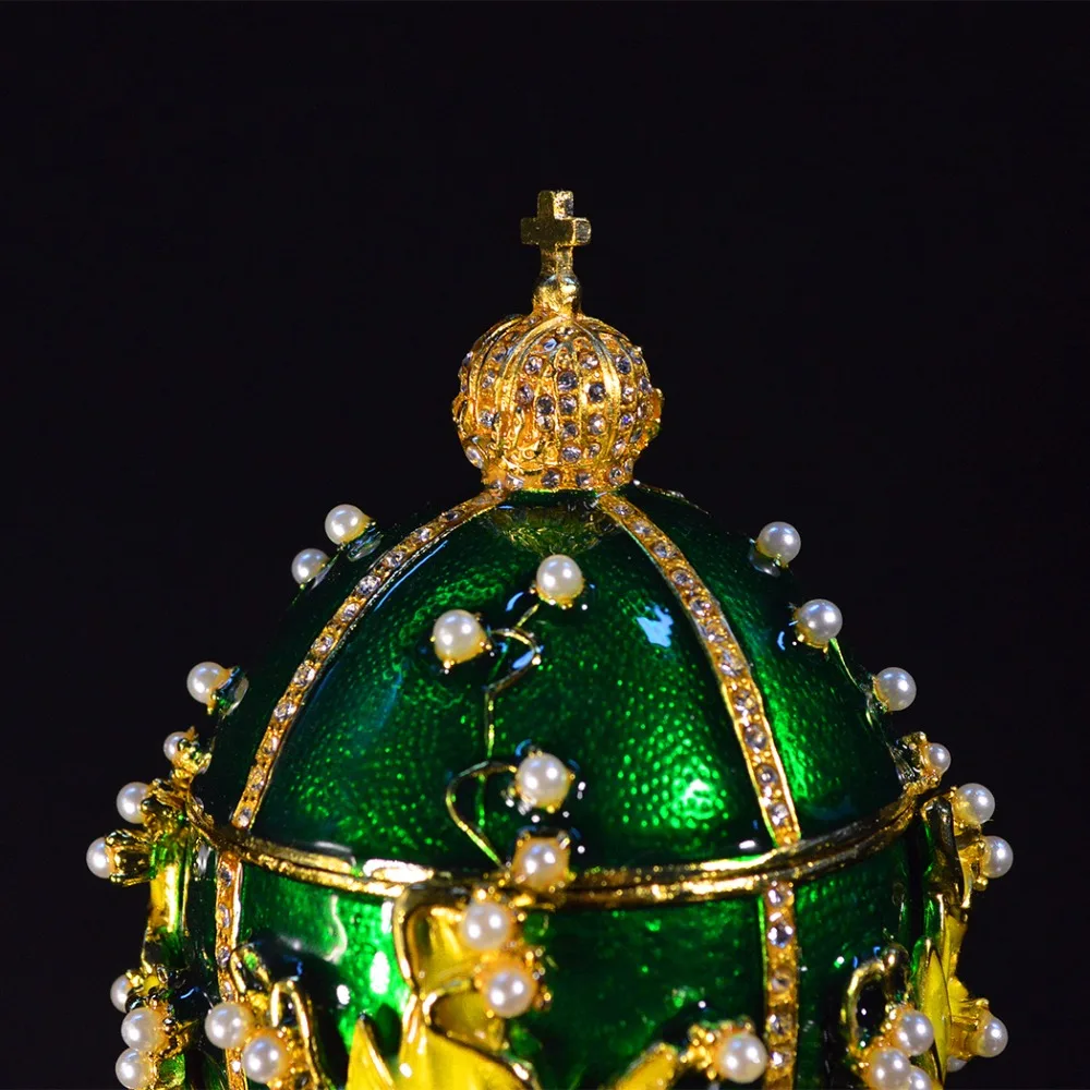 Qifu роскошный ручной работы Металл qifu faberge яйцо жемчужная инкрустация эмаль домашний декор