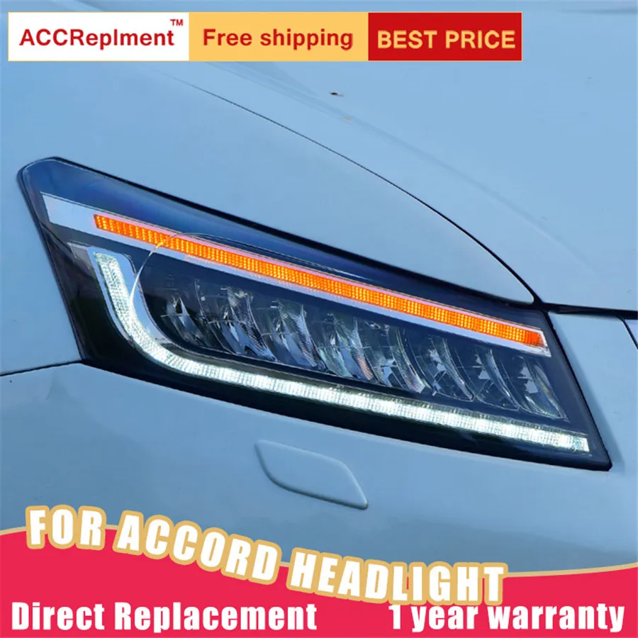 #Special Offers 2Pcs LED Headlights For Honda Accord 2008-2012 led car lights Angel eyes FULL LED KIT Fog lights LED Daytime Running Lights