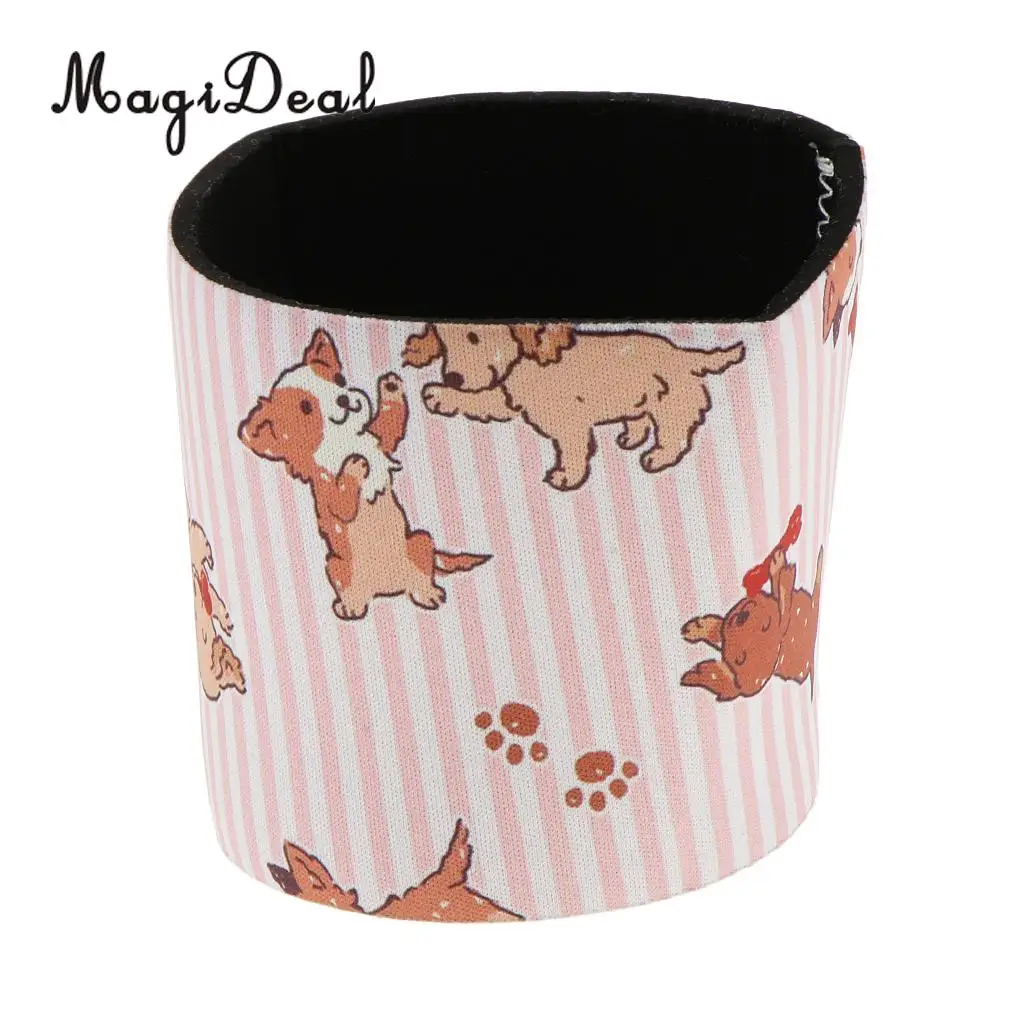 Cute Animal Puppy Zebra Prints Neoprene Beer Can Cooler Sleeve Insulated Reusable Coffee Cup Sleeve