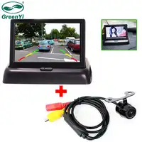 GreenYi Bacukup Monitor Camera Kit Mini Car Rear View Reverse Camera + 4.3" TFT LCD Color Foldable Reaview Monitor