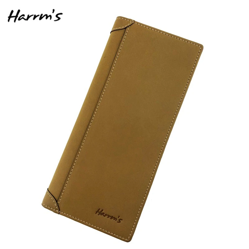 

Harrms Luxury Vintage Genuine Leather Man Wallets Long Design High Capacity Coin Purse Card Wallet Clutch Credit Card Holders