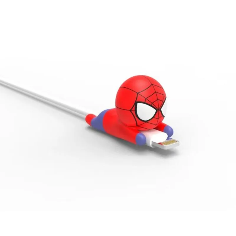 Защита для кабеля "укус" для Iphone устройство для сматывания кабеля аксессуар для телефона, держатель chompers hero Кролик Собака Кот, животное, кукла забавная модель - Цвет: 1pcs Spider hero