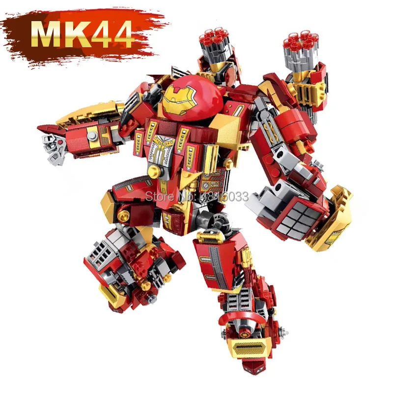 

Marvel Avengers Super Heroes Armor Iron Man Mechs MK44 Compatible legoingly Blocks Building Bricks Assembled Toys For Children