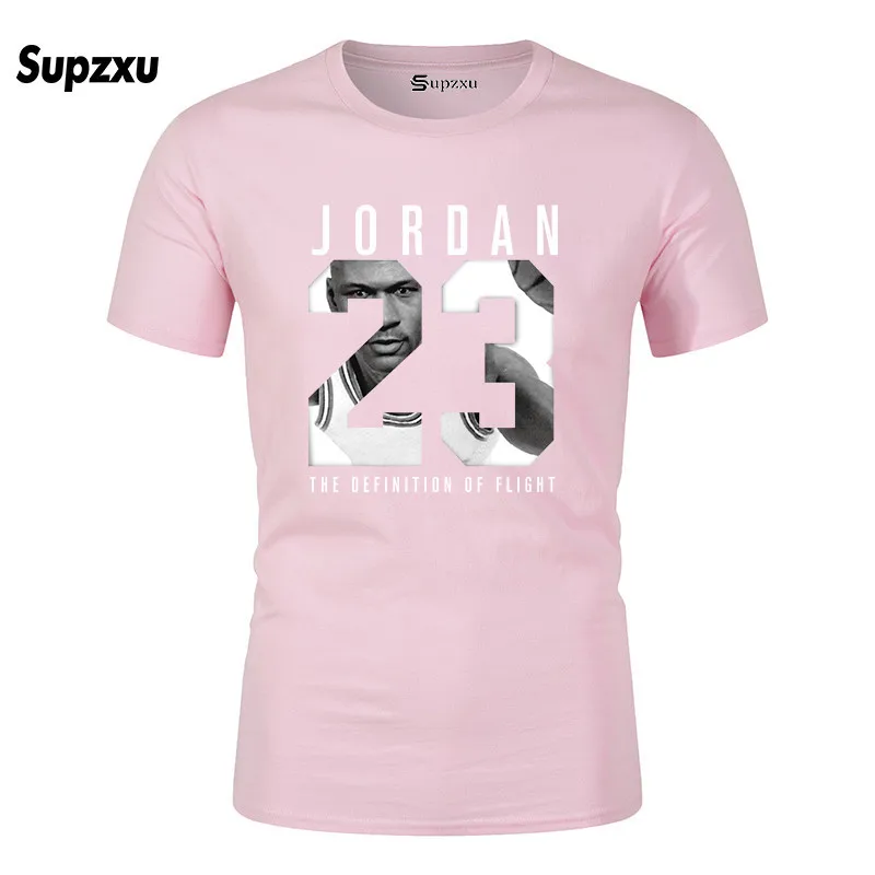 Новая брендовая одежда Jordan 23 Мужская футболка Swag футболка Хлопковая мужская футболка с принтом Homme Фитнес Camisetas хип-хоп Футболка - Цвет: Pink