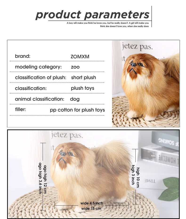 Simulação de Polietileno Brinquedo do Cão Boneca de Presente Decoração de Casa Decoração de Festa Nova Peles Natural Pomeranian Floresta & Cor 4 Nova simulação de polietileno & peles cor