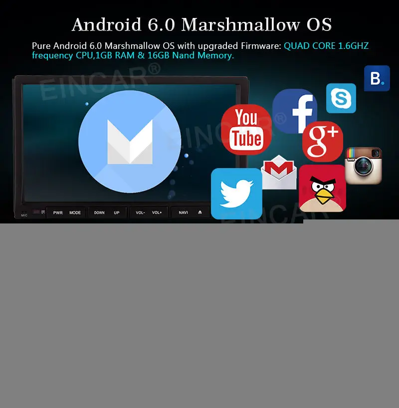 Android 6 0 Автомобильный 7 &quotHD 2Din InDash DVD Радио стерео плеер gps РАДИО WiFi навигация