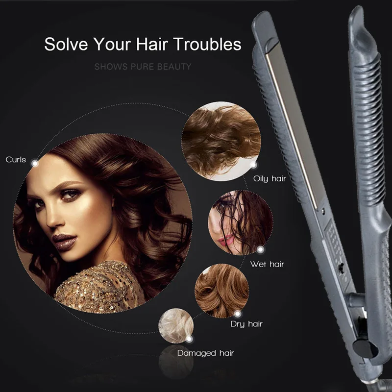 

Steam Hair Straightener Beauty Flat Iron Straighten Stylist Salon Fashion Major Ceramics
