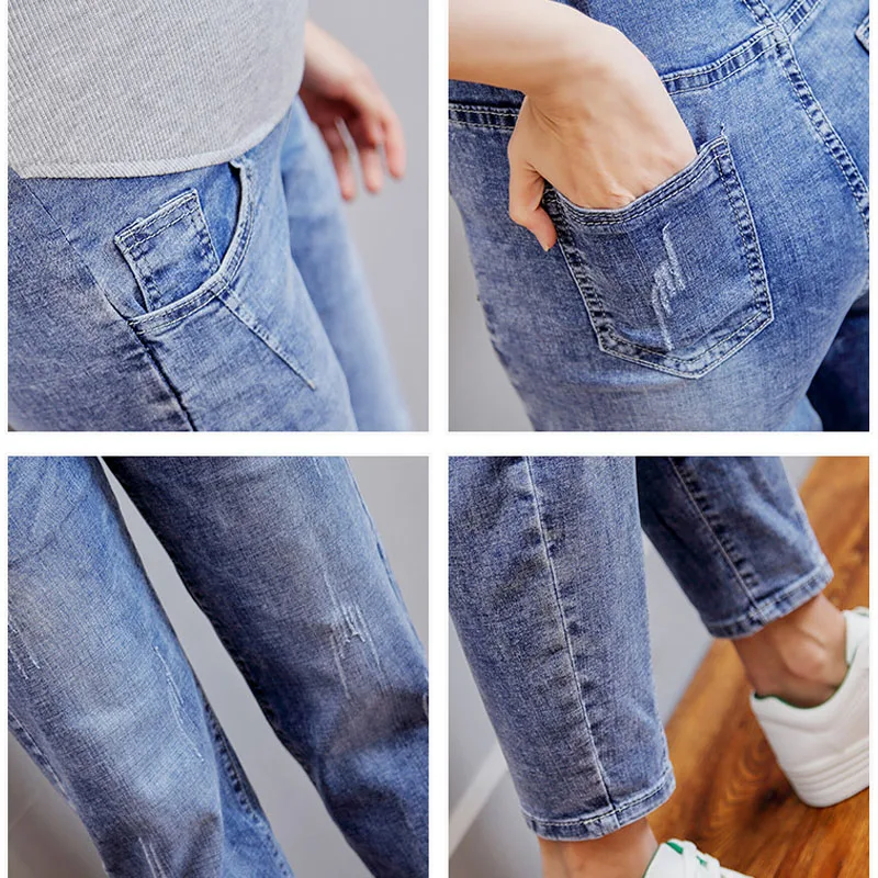 Винтажные Стрейчевые джинсы для беременных, Одежда для беременных, свободные прямые джинсы для беременных, джинсы Gravida