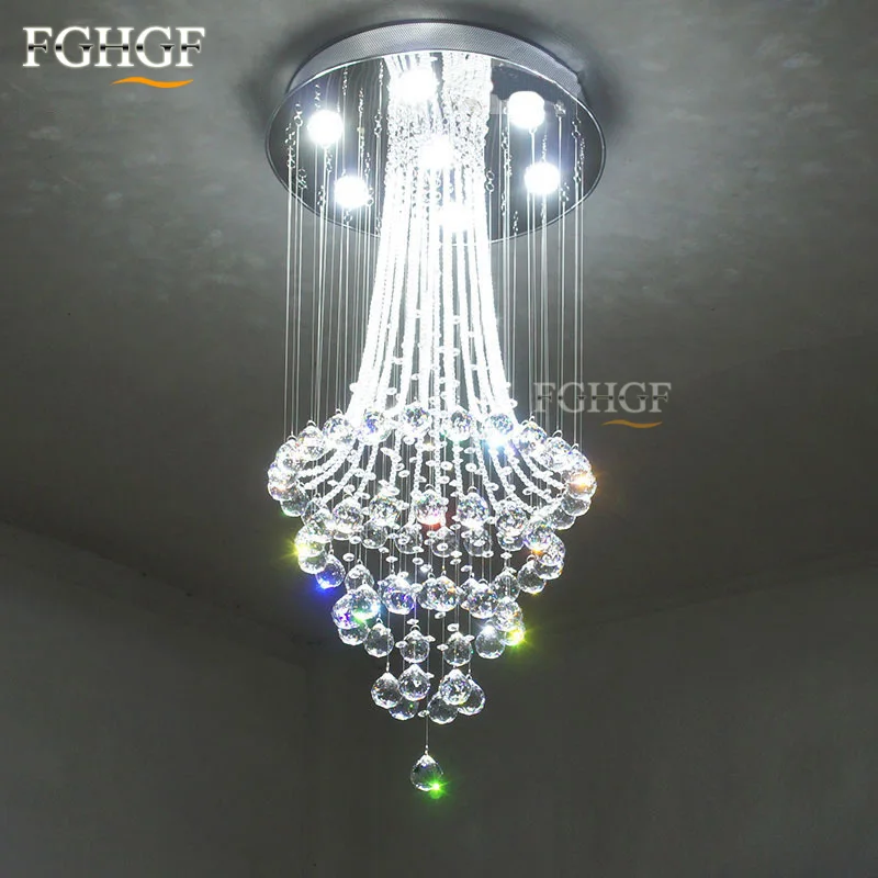 Luxury Modern Crystal Chandelier Light Lustres de Cristal Lamp Home Lighting Long Stair Lamp for Flush Mounted 100% Guarentee (1)