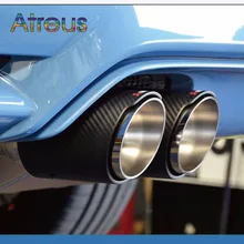 1X Universal Car Styling Akrapovic Exhaust Tip Carbon Fiber Muffler Pipe Car-styling For BMW Mini Cooper Automobiles Accessories