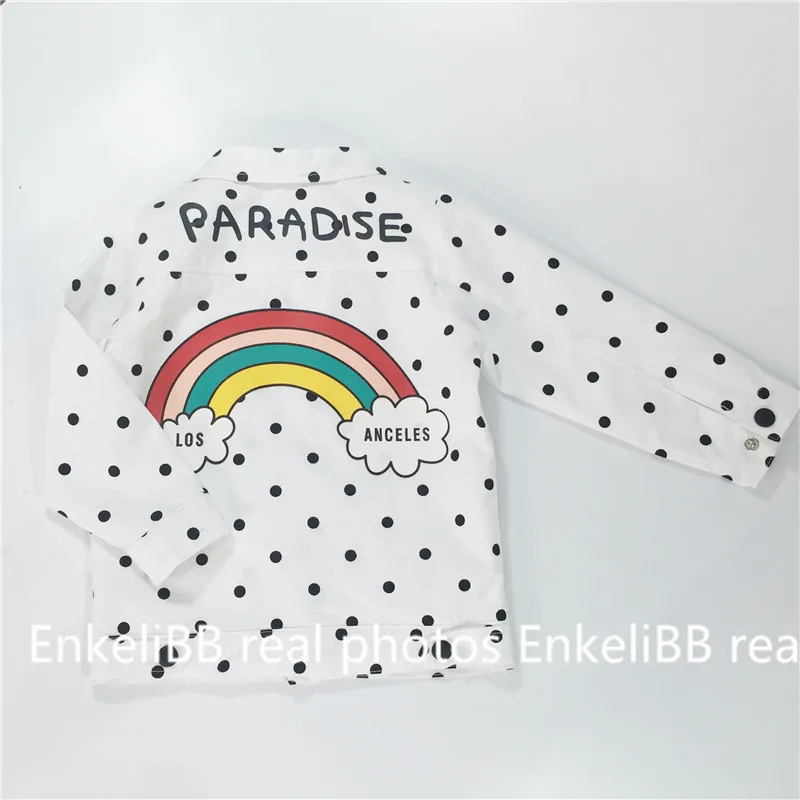 EnkeliBB/Новинка года, осеннее пальто для маленьких девочек одежда для малышей наивысшего качества детская куртка с радужным принтом для девочек, модная детская одежда
