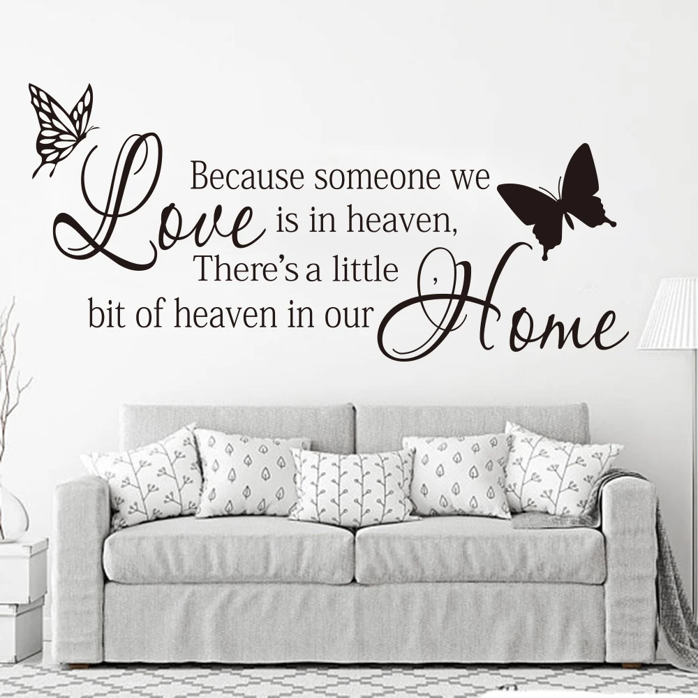 Memorial Wall Decor WordsWherever Vinyl Lettering: Because Someone We Love  Is In Heaven, There's A Little Bit Of In Loving Memory Car Decals, image size:1000x1000