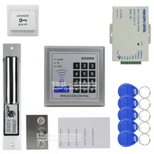 DIYSECUR полный комплект 125 кГц RFID Клавиатура система контроля доступа комплект безопасности+ Электрический откидной Болт замок KD2000