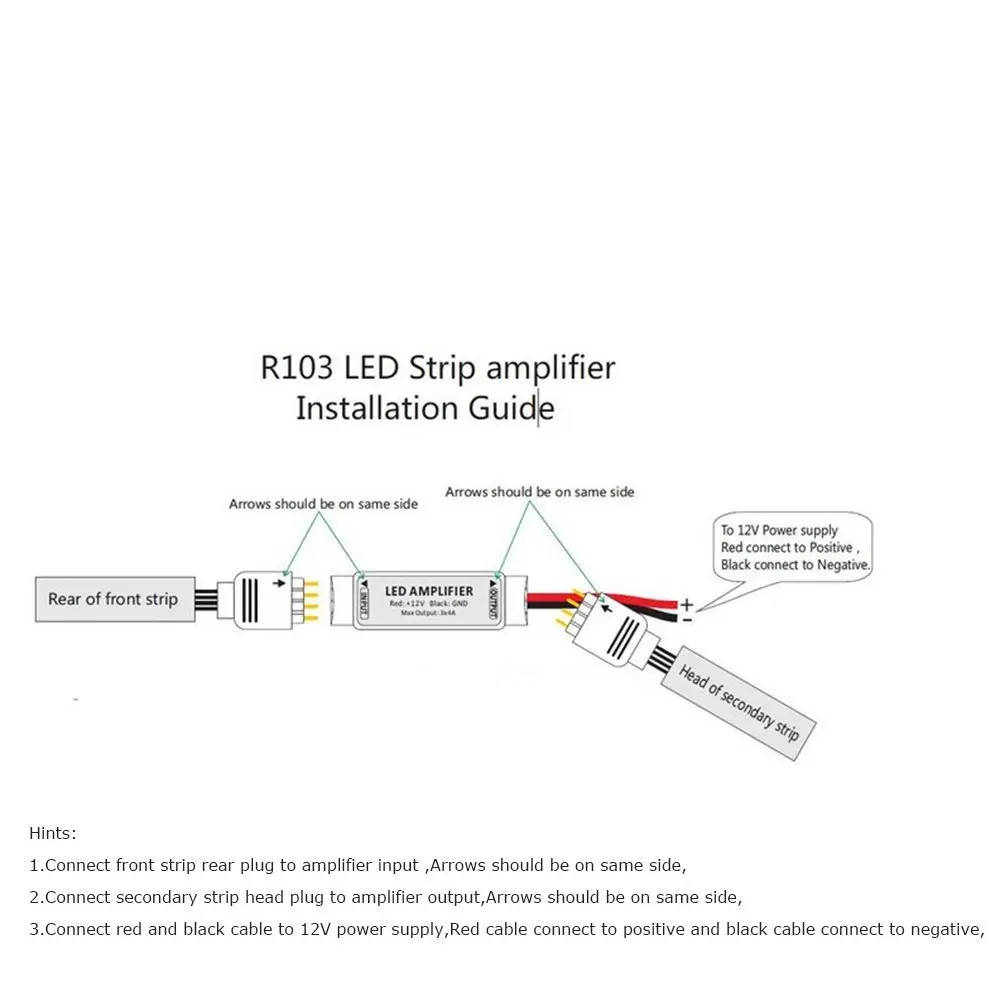 DC12V Ultra Slim Mini Portable RGB Led Strip light Amplifier Repeater for RGB 5050/3528/5630/3014 SMD led strip light images - 6