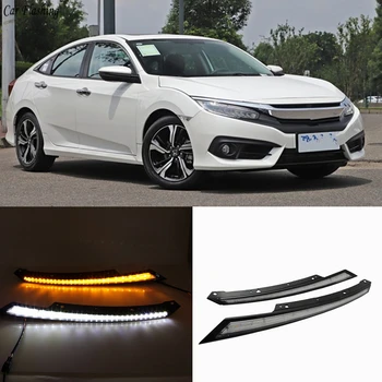 

1 Set Daytime Running Light DRL Blink LED Headlight Eyebrow Water Flowing For Honda Civic 2016 2017 2018 With Turn Signal
