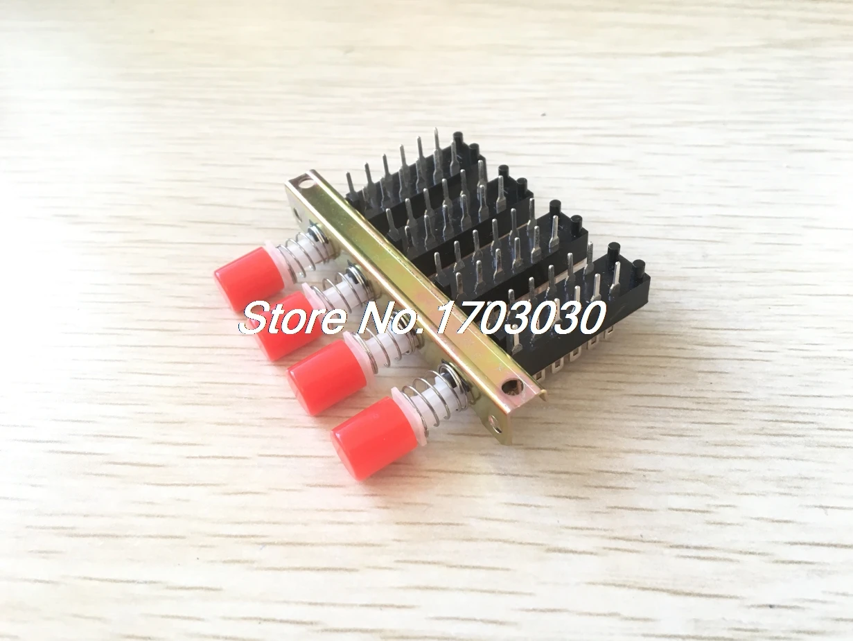 

4P2T 4 Rows Interlock Push Button Knob Piano Key Switch