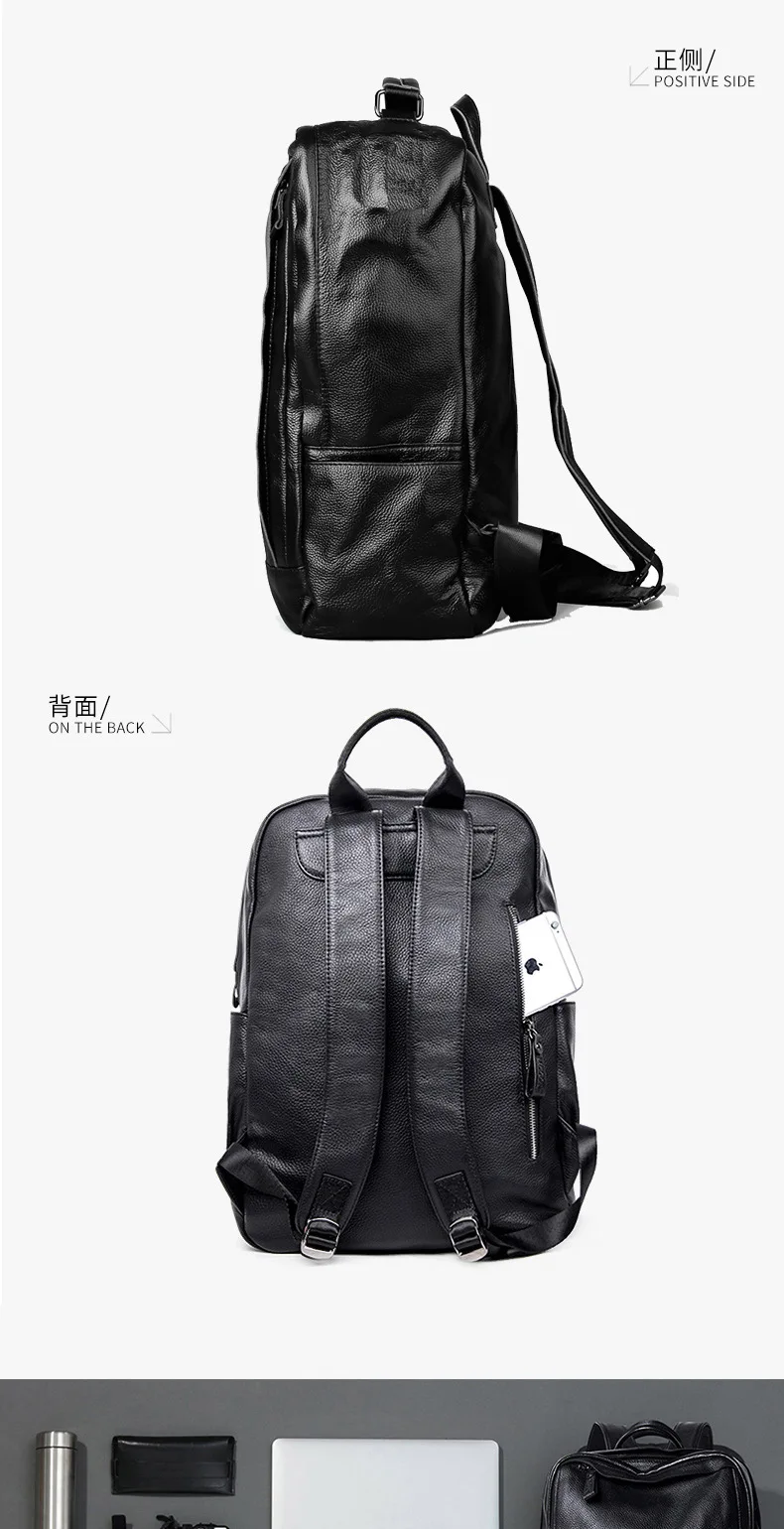 Мужской рюкзак для компьютера 15,6, водонепроницаемые школьные сумки из натуральной кожи для мужчин и женщин, модный рюкзак для путешествий, вместительный рюкзак для подростков