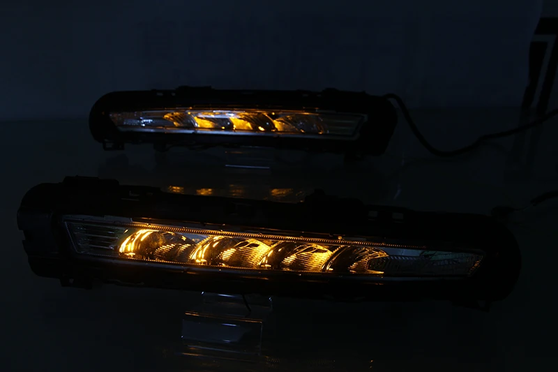 Автомобильный мигающий 1 пара для Ford Mondeo Fusion 2011 2012 2013 светодиодный DRL дневные ходовые огни Светодиодный дневной светильник противотуманный светильник с желтым