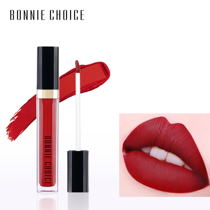 BONNIE CHOICE Lip Gloss font b Makeup b font Waterproof Liquid Lipstick Long Lasting Red Color