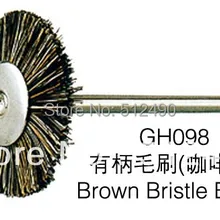 100 шт./лот GH098 коричневого цвета с щетиной(Стоматологическая полировальная щетка), ювелирные инструменты/Кисть для полировки, мини полировочное колесо