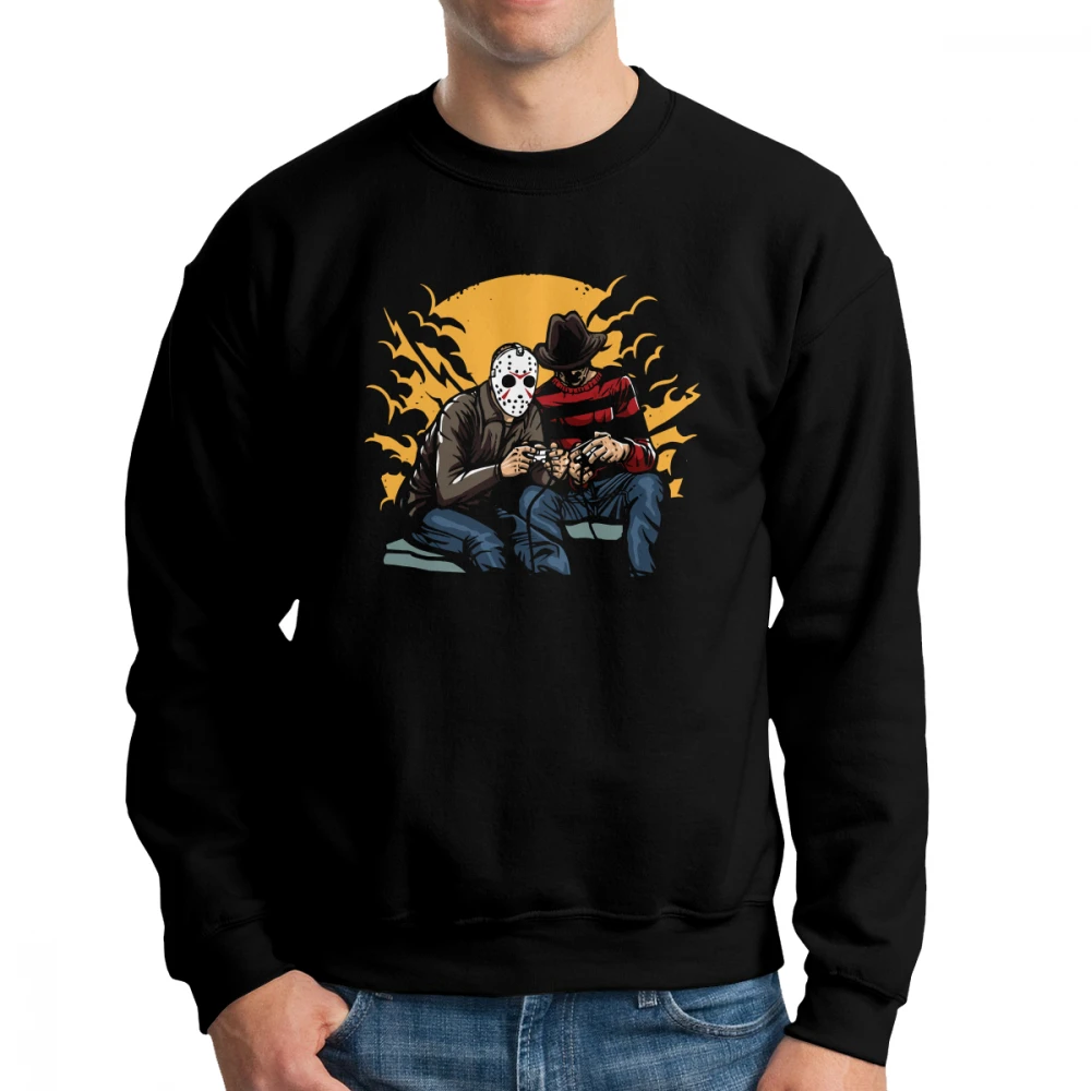

Dark Gamers Friday The 13th Horror Jason Voorhees Sweatshirts Man Crazy 100% Cotton Crewneck Pullovers Printed Hoodies Clothing