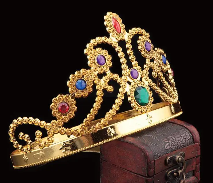 buy Party Cosplay Crown King Queen Princess royal diamond crown children adults crown headwear halloween christmas performance hat