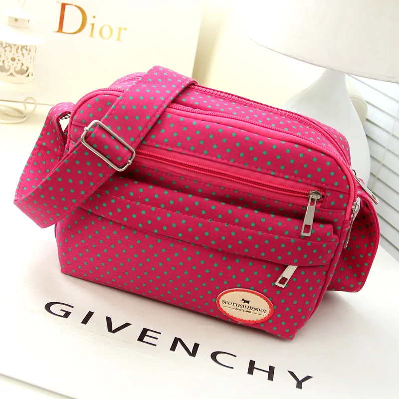 

Hot Ladies Small Canvas Crossbody Messenger Bags Women Dot Printing Causal Single Shoulder Bag Lady Summer Cell Phone Packet