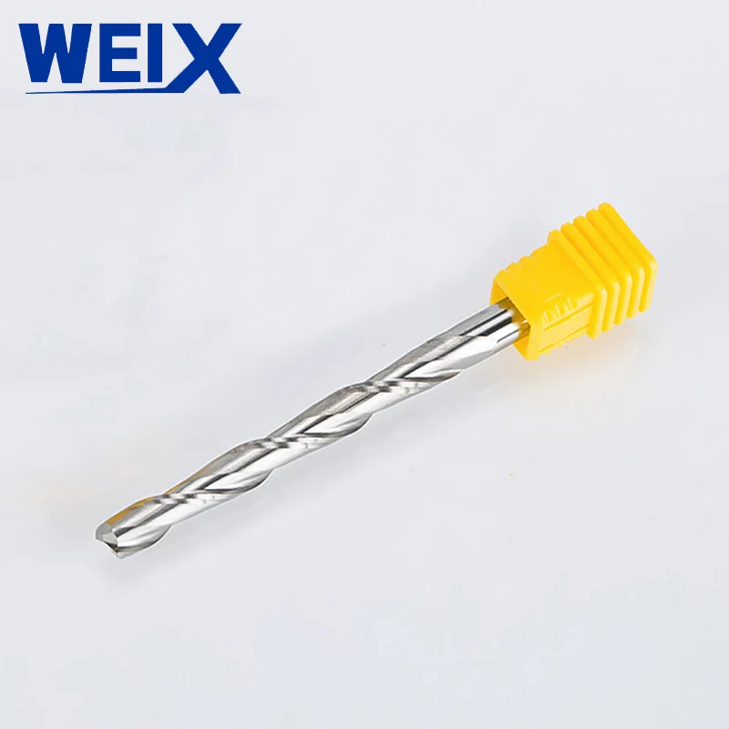 

WEIX 1pc 3.175mm 2 Flutes Spiral with blade Milling Cutter CNC End Mill router bit for MDF wood tungsten carbide router tool