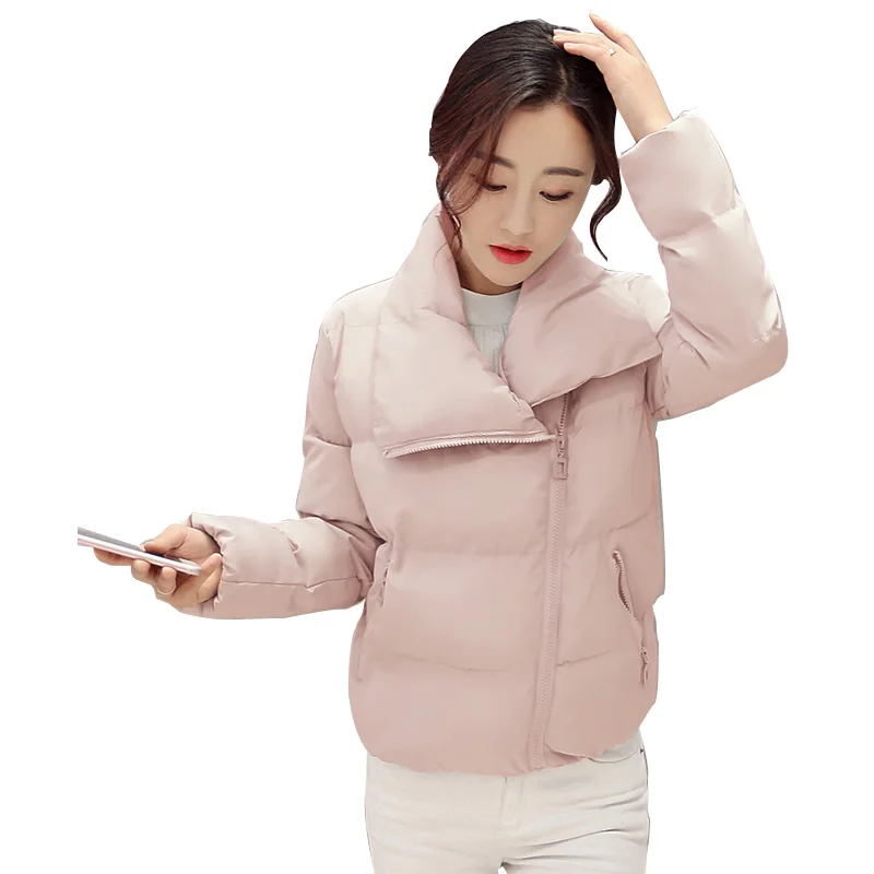 Stand Collar Winter Jacket Women Solid Stylish Womens Basic Jackets Outwear Autumn Short Coat Jaqueta Feminina Inverno 2018 New