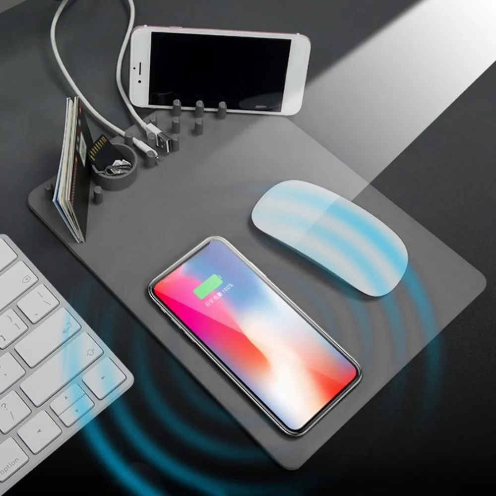 New Wireless Fast Charger Anti Slip Mouse Mat Pad Wireless Charging